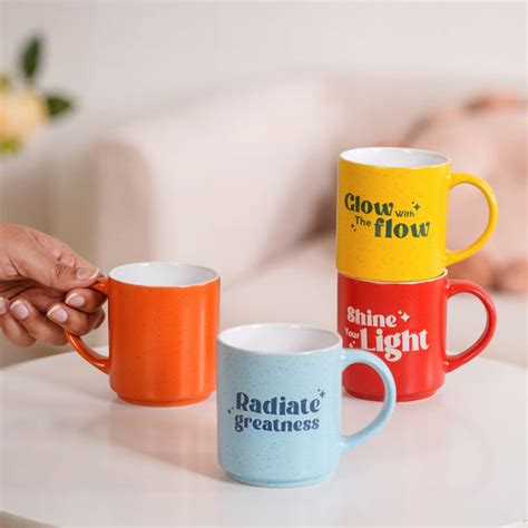 Positive Aura Vibrant Stackable Mugs Set Of 4 280ml Online - Premium ...