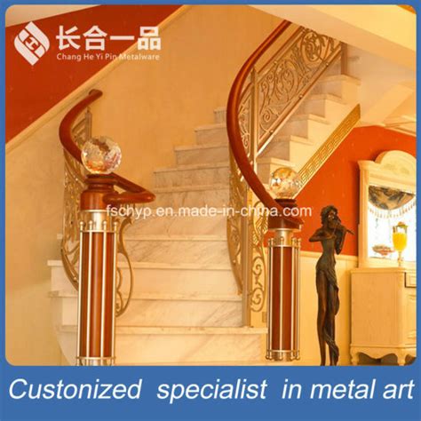 China Customized Stainless Steel Bronze Gold Luxury Stair Railing for ...