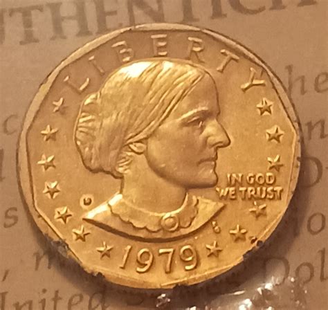 Susan B Anthony dollar 1979 - Altered Coin - Gold-plated, United States ...