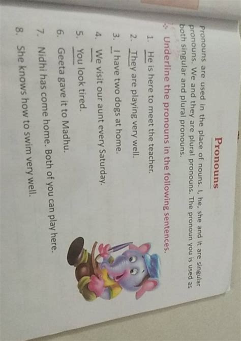 Pronouns Pronouns are used in the place of nouns. 1 , he, she and it are