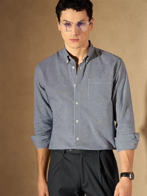 Blue Checked Formal Shirt – Dennison Fashion India