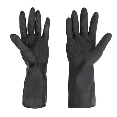 Rubber Hand Gloves Non-Slip (Black)
