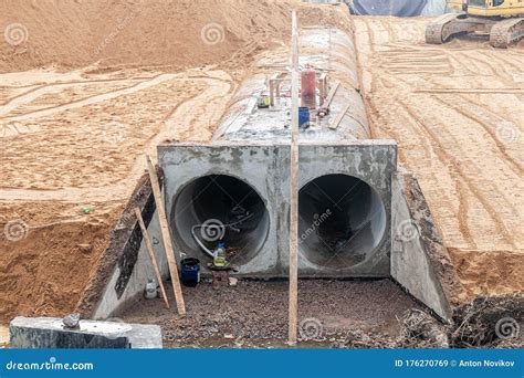 Underground Pipe Installation. Laying or Replacement of Underground ...