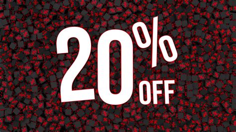 Twenty Percent Off 3D Text Falling on Percentage Cube, Dynamic 3D ...