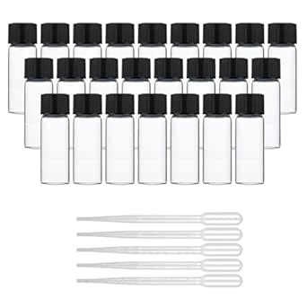 SPYLX Clear Borosilicate Glass Vials, Culture Tubes with Screw Caps and ...