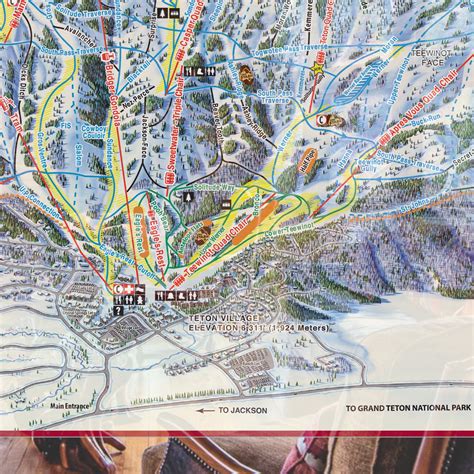 Jackson Hole Map | Ski Map Bar Mirror | 24" X 36" | Fully Customizable ...