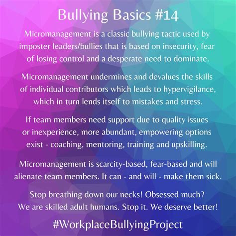 How to stop micromanaging employees | Workplace Bullying Project posted ...