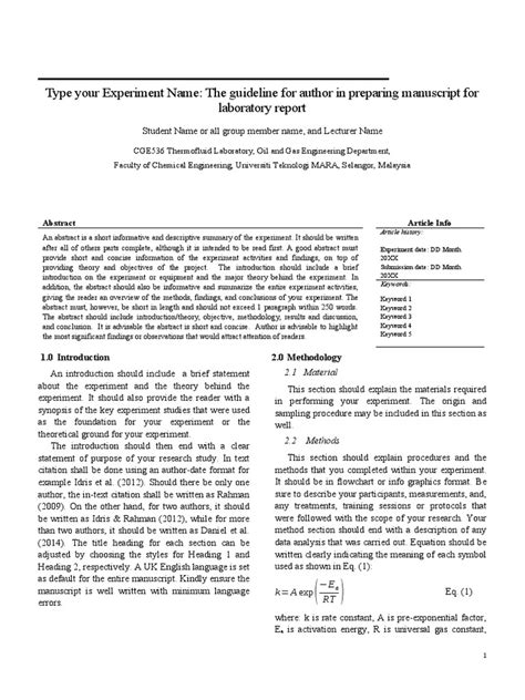 Image result for Lab Manuscript Example