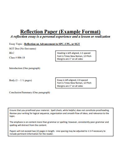 Image result for Reflection Paper Outline Examples