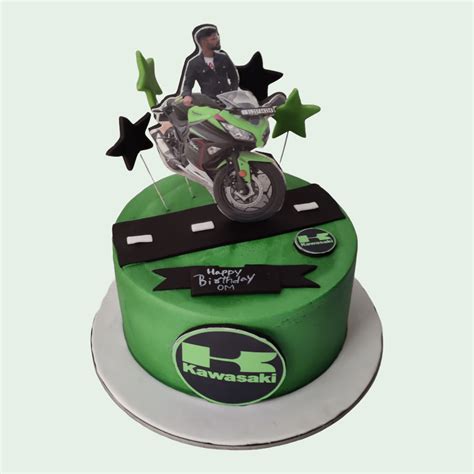 Kawasaki Bike Theme Birthday Cake | Custom Cakes | Crave by Leena ...