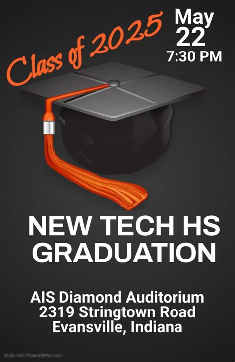 New Tech seniors and your families...mark your calendar for GRADUATION ...