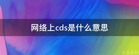 网络上cds是什么意思 - 业百科