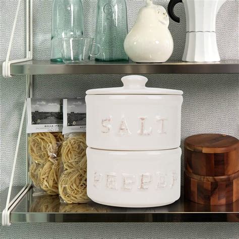 Vintage Ceramic Salt and Pepper Shaker Set Condiments Cellar Stacking ...