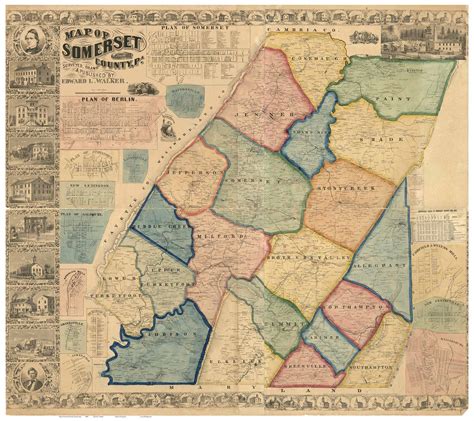 Somerset County Pennsylvania 1860 - Old Map Reprint - OLD MAPS