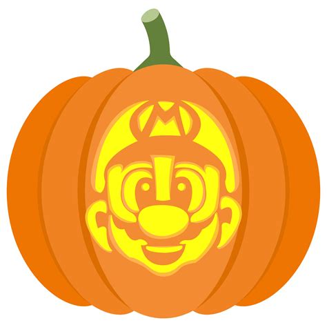 Super Mario Pumpkin Stencil Printable - Printable Stencils