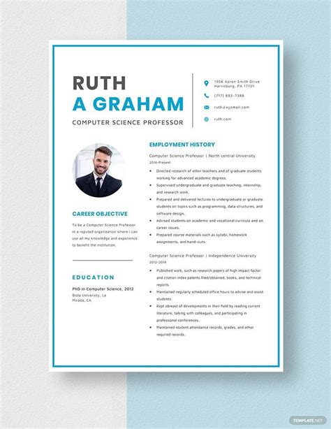 Image result for Assistant Professor Computer Science Resume Template