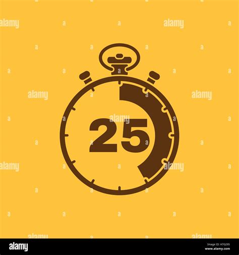 The 25 seconds, minutes stopwatch icon. Clock and watch, timer ...