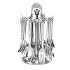 Parage 24 Pieces Lily Cutlery Set Stainless Steel with Stand (Contains ...