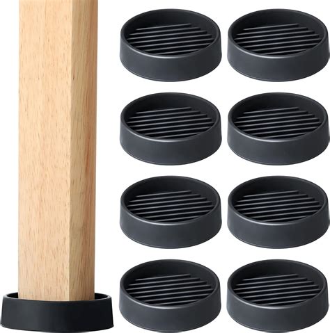 Chunful 8 Pcs Furniture Caster Cups Round Rubber Furniture Cups 3 x 3 ...