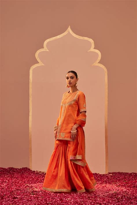 Suhair - Burnt Orange Kurta Garara Set