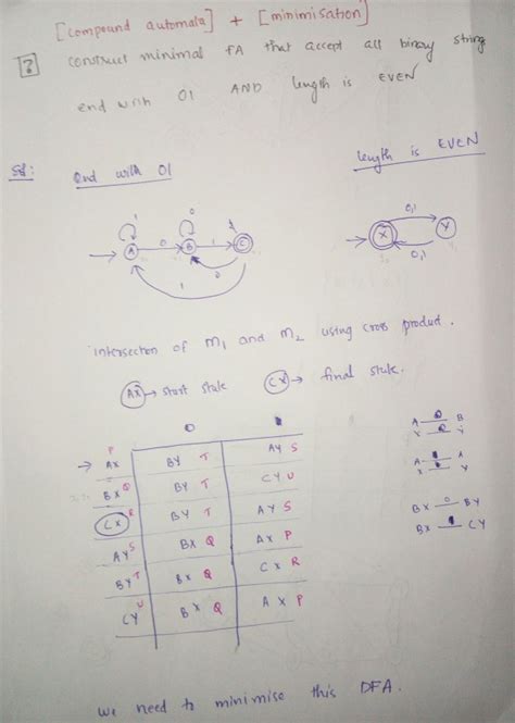 Theory of Computation: How to construct compound Automata ? and find ...