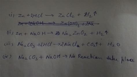 a student studied reaction of Zinc and sodium carbonate with dilute HCl ...