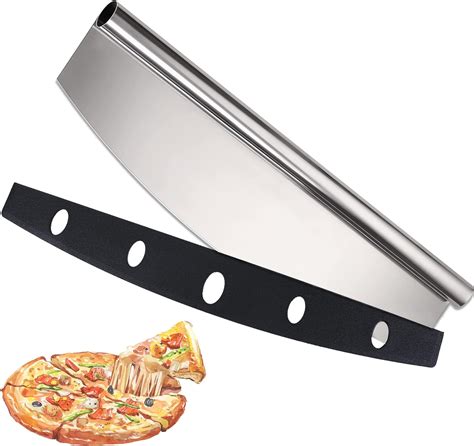 Amazon.com: Pizza Cutter Rocker 14 inch Sharp Stainless Steel Slicer ...