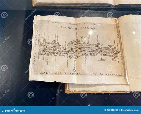 Map of Venetian Kingdom of Candia on Island Crete Editorial Image - Image of exposition ...
