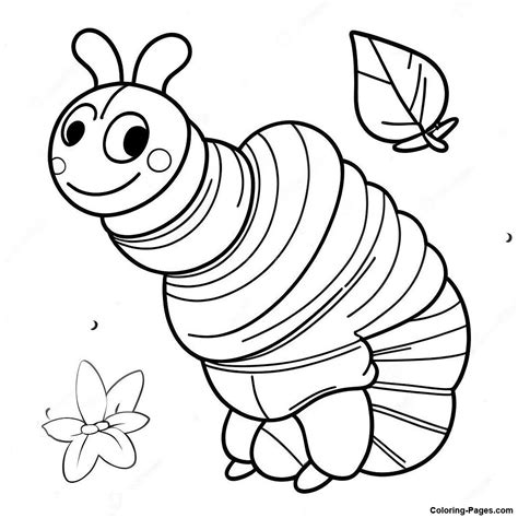 Smiling Very Hungry Caterpillar Coloring Page | Coloring-Pages.com