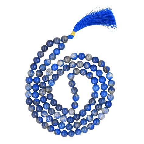 Lapis Lazuli 108 Beads Mala - Handcrafted Beads Mala for Meditation ...
