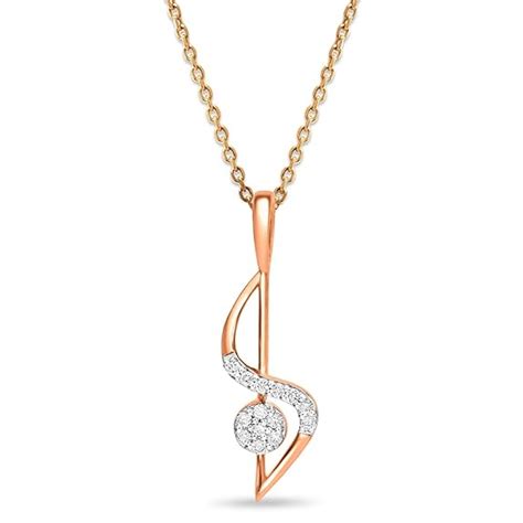 Mia by Tanishq 18 Kt Rose Gold Diamond Pendant For Women : Amazon.in ...