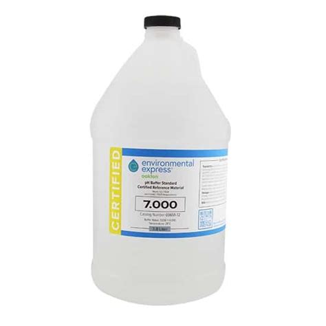 Environmental Express Oakton CERTIFIED CRM pH Buffer, Clear, pH 7, 4 L ...
