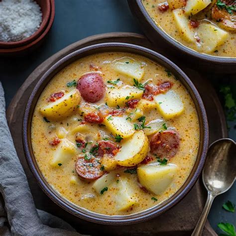 Creamy Cajun Potato Soup with Andouille Sausage - Recipes by Clare