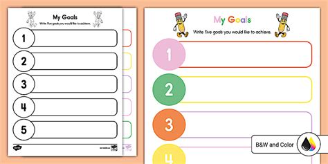 My Goals Worksheet
