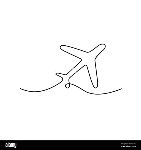 Airplane one line drawing. Minimalism art. Continuous line plane ...