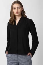 Buy Women Black Solid Long Sleeves Formal Shirt Online - 936270 | Van ...
