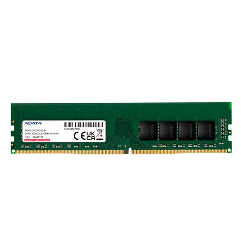 ADATA Premier 8GB DDR4 3200MHz CL22 U-DIMM Desktop Memory - tpstech.in