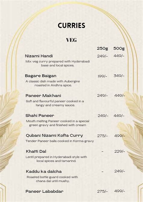 Menu at Art Of Biryani, Hyderabad