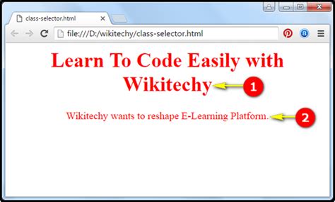 Image result for CSS Class Selector Tutorial