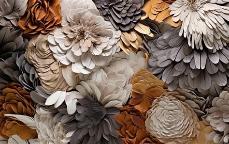 A gray and brown rug with many flower shapes | Premium AI-generated image
