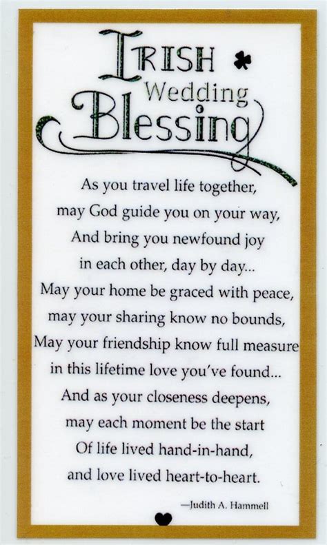 Irish Wedding Blessing Prayer U - Holy Card - Prayer Card -pack of 25 ...