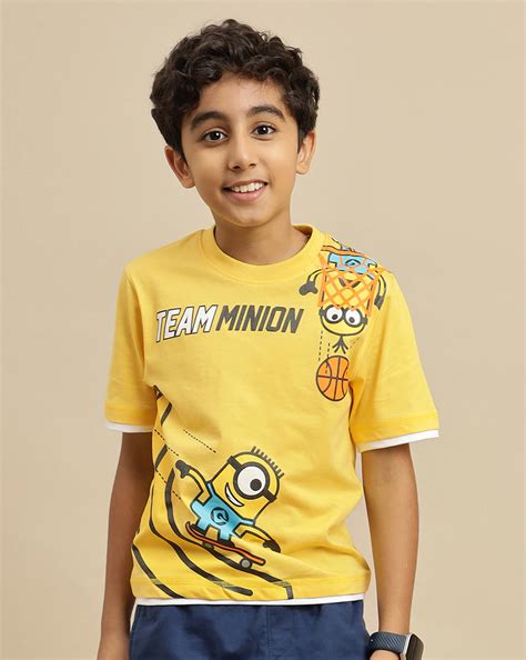 Minions Printed Regular Fit Tshirt For Boys – Kidsville