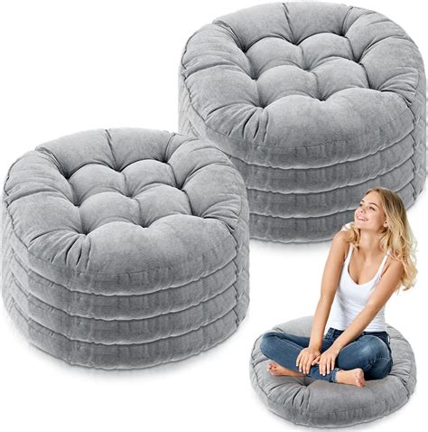 Amazon.com: Jerify 8 Pcs Round Floor Pillows Cushions 22 x 22 Inch ...