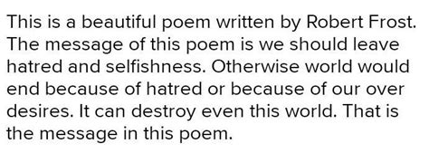 What is the message of this poem? - Brainly.in