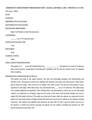 Image result for Arterial Line Procedure Note Template