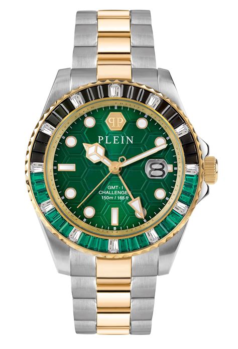 Philipp Plein PZA-GMT-I Challenger Green Round Dial Quartz Analog Men ...
