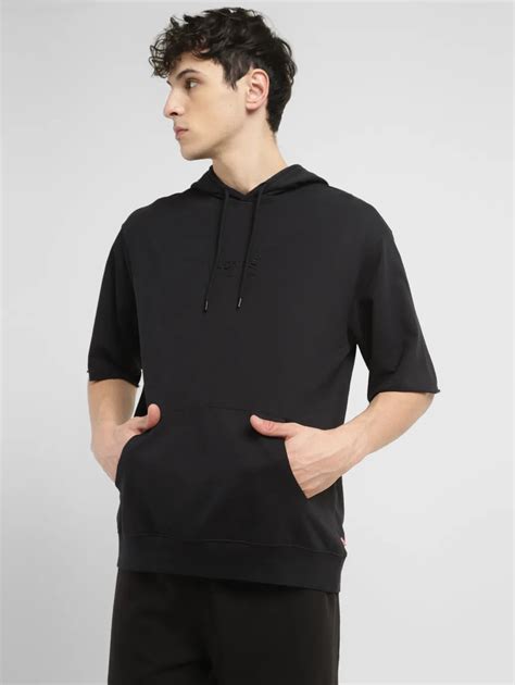 Men's Brand Logo Black Hooded Sweatshirt – Levis India Store