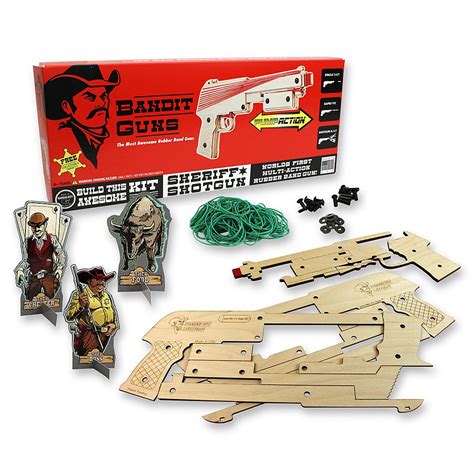 Buy Bandit s Pump-Action Sheriff Rubber Band Craft Kit, Wood Finish ...