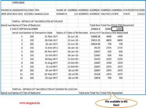 Procedure of Converting Form 26AS Text File to Excel File