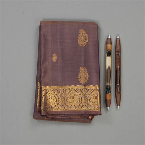 Hayagrivas Handloom Dual tone (Brown & Purple) Kanjivaram Silk Saree K ...